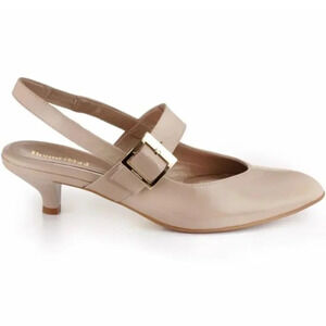 BeautiFeel Shirley High Heels Shoes Patent Leather Slingback Tan Nude Size 38 7